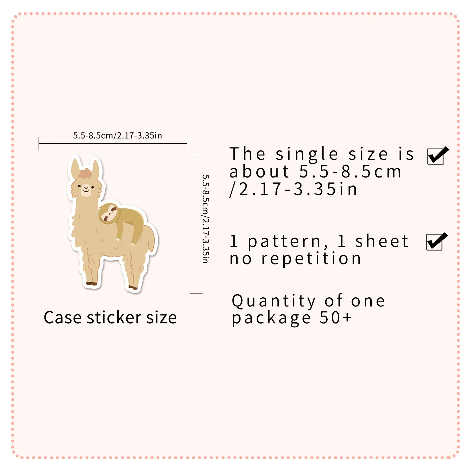 50Pcs Alpaca Grass Mud Horse Series Cartoon Cute Waterproof Sticker Skateboarding Snowboard Retro Vinyl Sticker