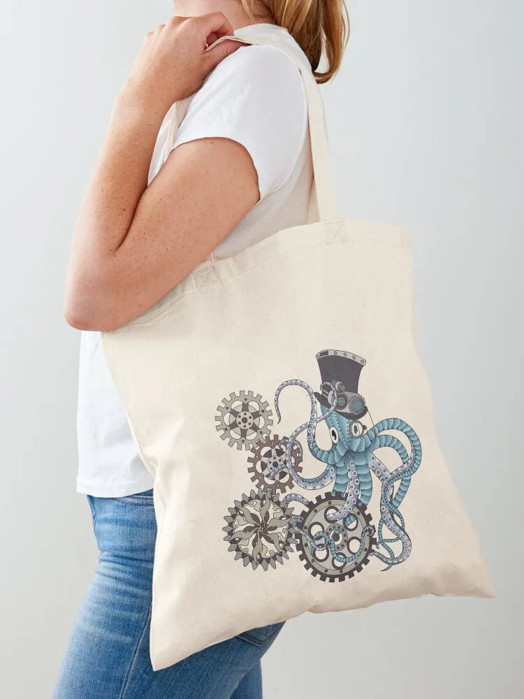 Steampunk octopus Tote Bag reusable shopping bag Canvas shoulder bag Canvas Tote