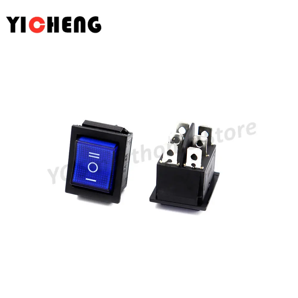 1Pcs KCD2 12V/220V switch KCD4 boat-shaped rocker power button ON-OFF-ON 6pin With light，31x25mm Waterproof cap