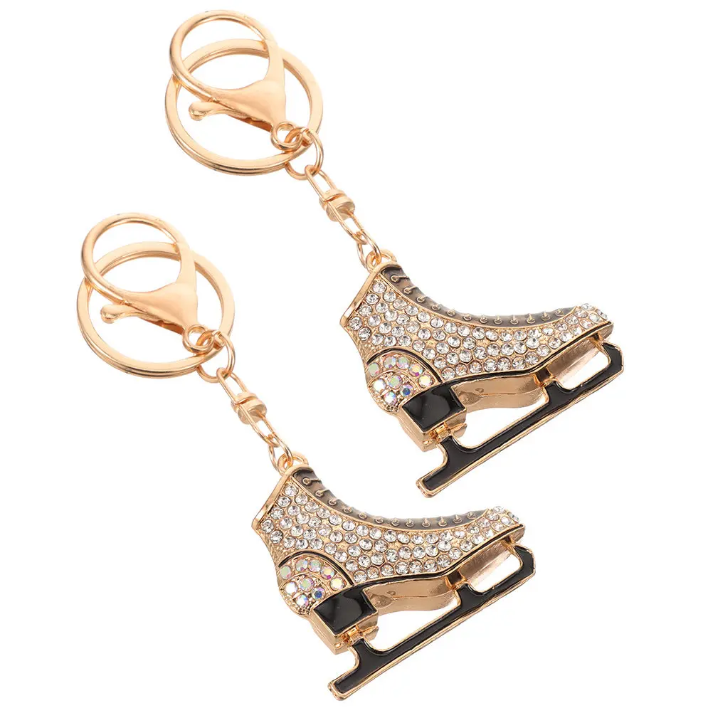 

2 шт. металлические брелоки-подвески в виде коньков, очаровательные аксессуары для фигурного катания, украшения для сумок и рюкзаков