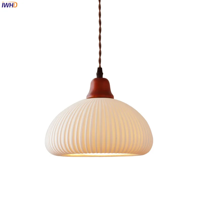 IWHD Nordic Modern LED Pendant Lights Fixtures Home Indoor Decor Bedroom Dinning Living Room Light Ceramic Hanging Lamp Hanglamp