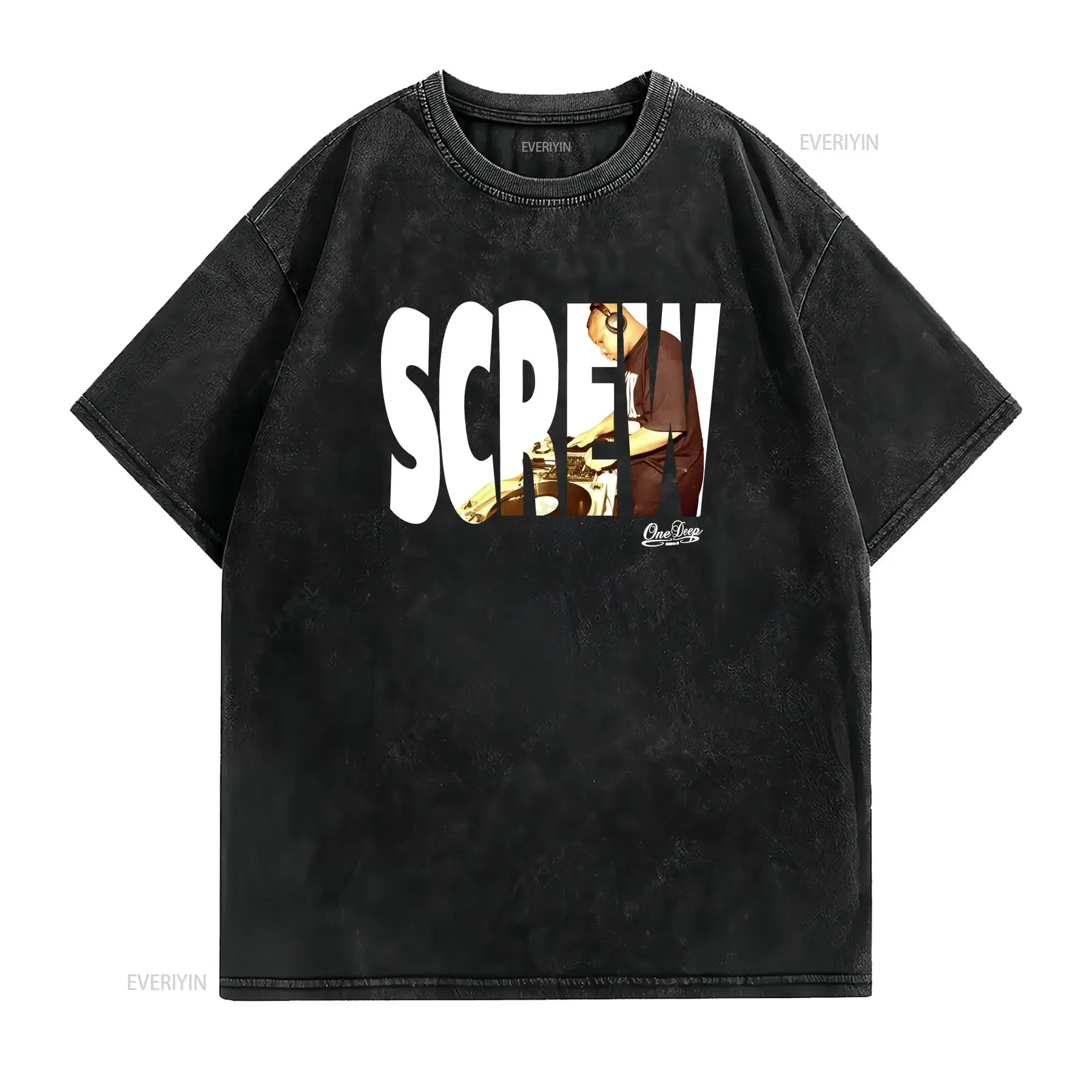 D J Screw Rap Hip Hop T Shirt one deep the real king of south Size XL vintage Washed Stretched Slightly Comfortable