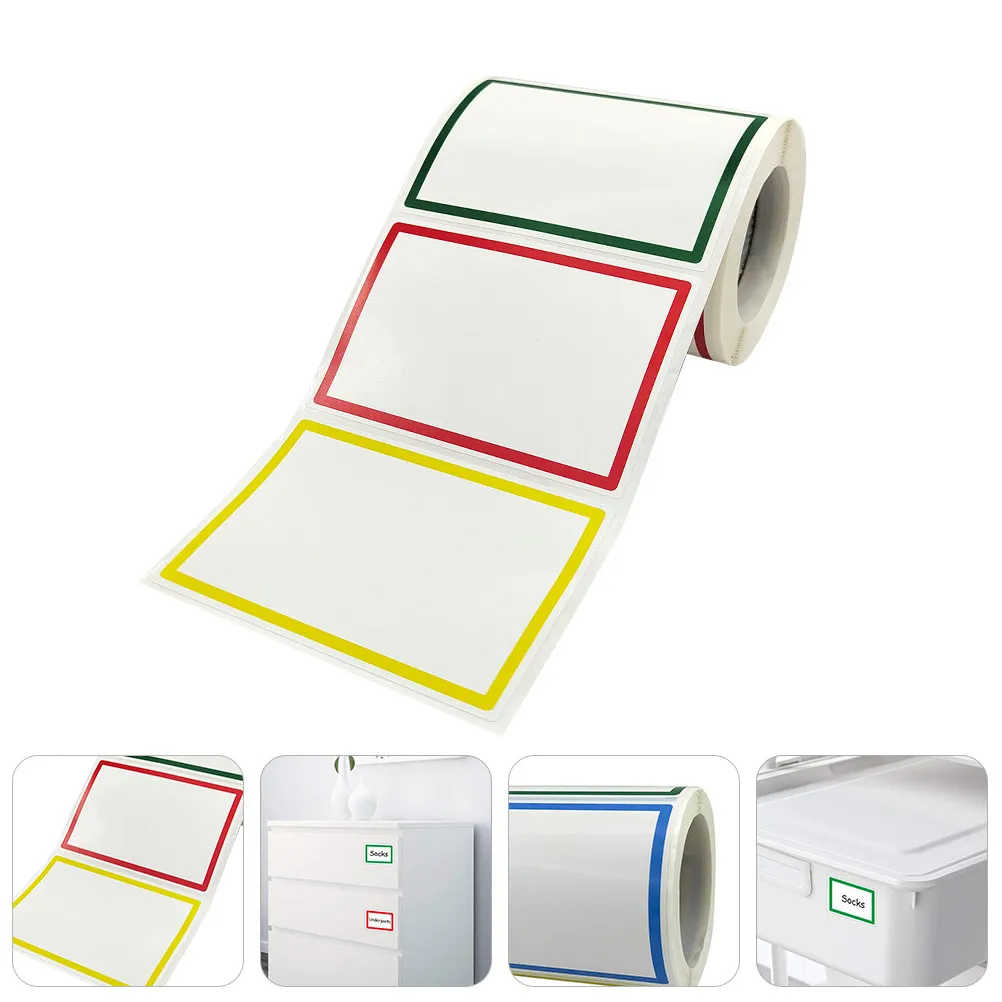 

1 Roll Name Tag Stickers Blank Colorful DIY Classification Mark Stickers for Home Office Use Adhesive Notes Labels