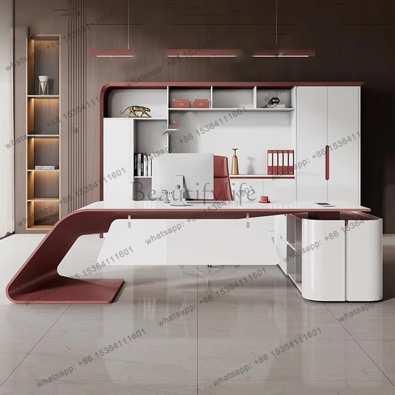 Drawer Lshaped Office Desk Space Saving Multifunctional Storage Office Desk Computer Executive Tavolino Commercial Furniture