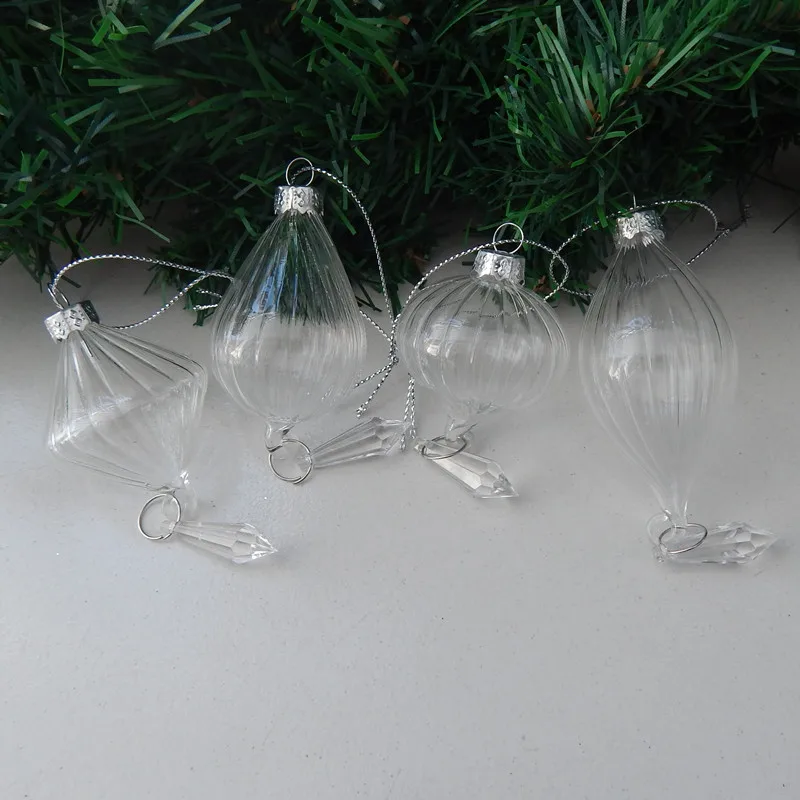 

Рождественский полосатый прозрачный стеклянный шар для гостиной, подвеска для витрины