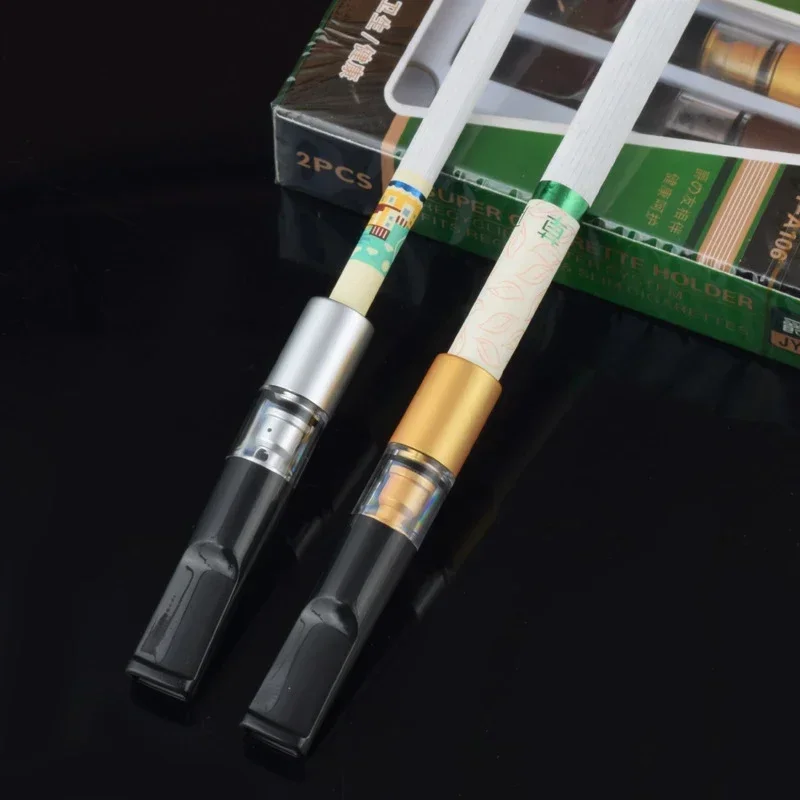 

2025 New 2 Pcs/Box Cigarette Holder Filter Reduce Tar Cleanable And Reusable Recycling Mouthpiece Smoking Accessories