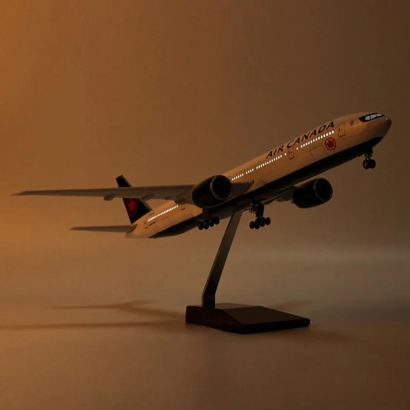 1/157 Scale 47CM Airplane Air Canada Boeing B777/B787 Airline Aircraft Model Diecast Resin Plane Aircraft Collection Display Fan