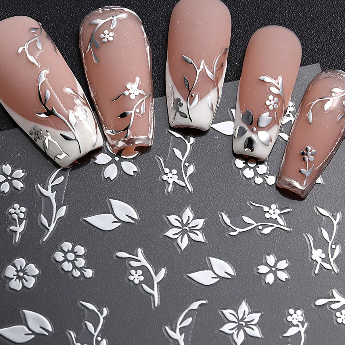 3/4 قطع من ملصقات الأظافر على شكل فراشة زهرة الربيع، سهلة الاستخدام لتزيين الأظافر بنفسك والهدايا وتصفيف مكياج الحفلات والزفاف #6