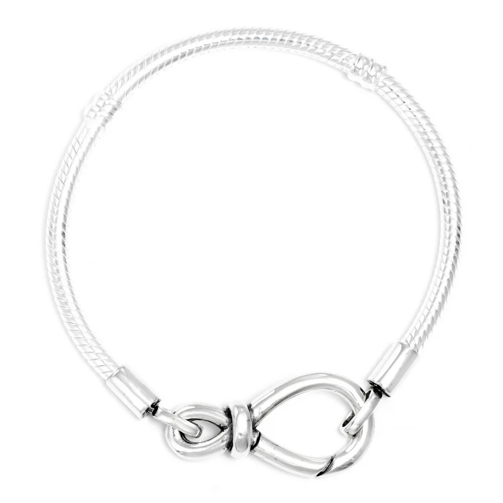 

Authentic 925 Sterling Silver Moments Infinity Knot Snake Chain Bracelet Fit Fashion Bangle Bead Charm Diy Jewelry