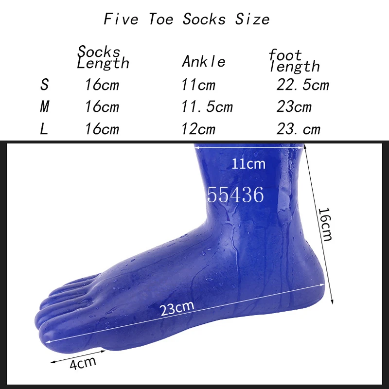 Sexy Women Men Unisex Latex Exotic Lingerie Seamless 3D 5 Toe Socks Short Socks Club Wear Fetish