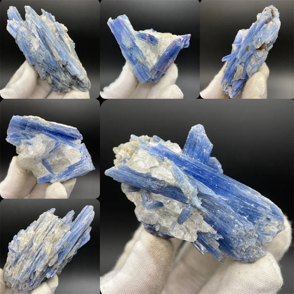 Natural Blue Kyanite Rough Reiki Crystal Mineral Specimen Stone Gemstone Cyanite Cluster Chip For Healing Calcite Collect 1pc