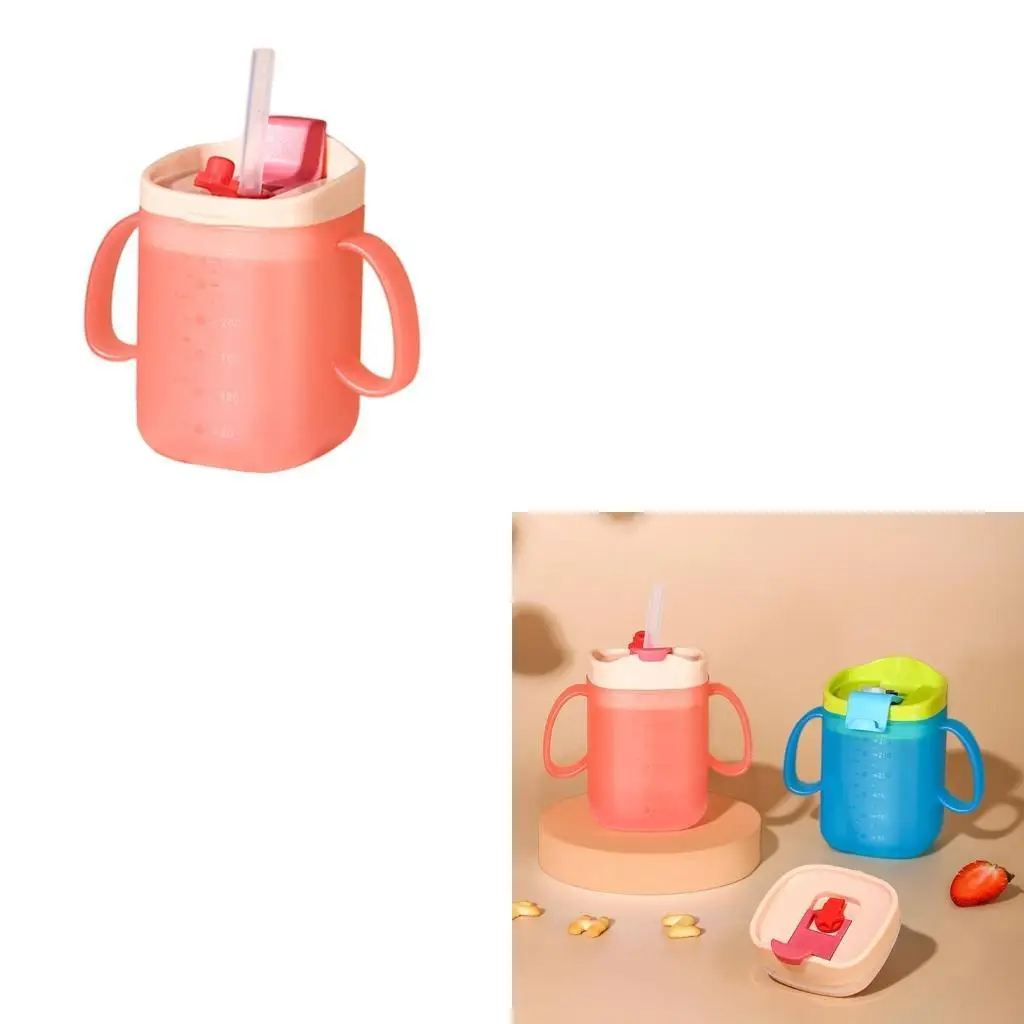 

Practical Kids Milk Drinking Cup with Straw Child Friendly Drinking Cup Present 4XBC