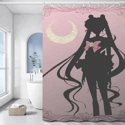 S-Sailor Moon European Curtain for Bathroom Shower Curtain Waterproof Fabric Bathroom Curtains Bath Sets Accessories the Set