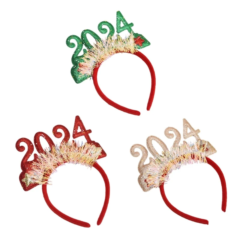 2024 Happy New Year Head Band Set of 12 Headbands Colorful New Year Party Decor