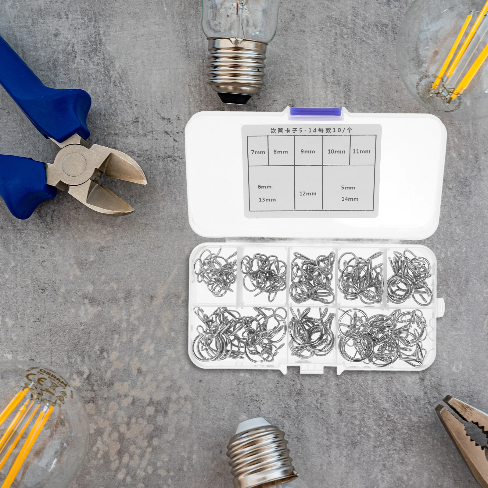 

100 Pcs Small Hose Clamp Tube Clamps Spring Clip Fuel Line Clips Manganese Steel Easy Grip Fastening Versatile