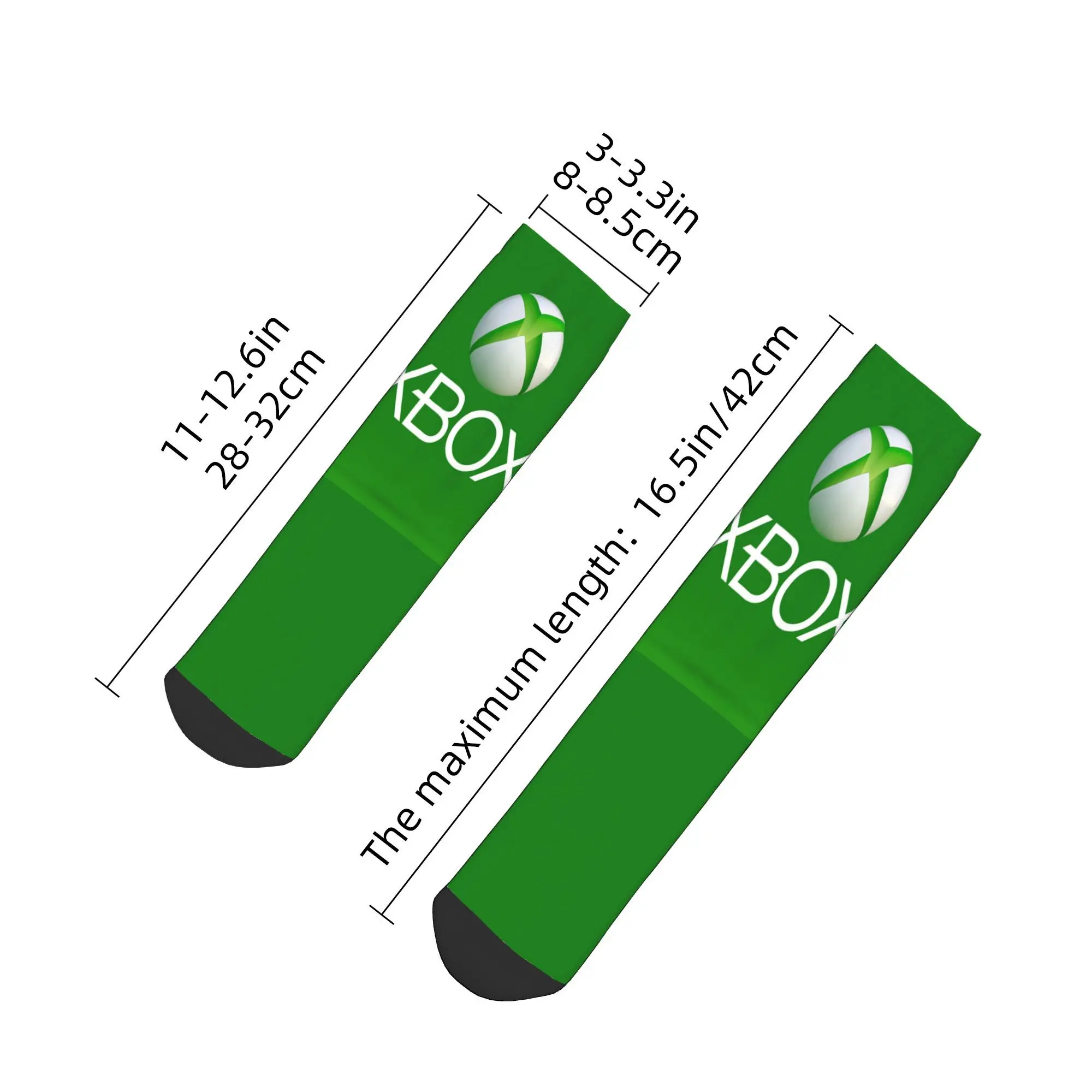جميع المواسم الأخضر شعار Xbox الجوارب Harajuku عالية الجودة طاقم الجوارب جوارب عادية للرجال النساء الهدايا #2
