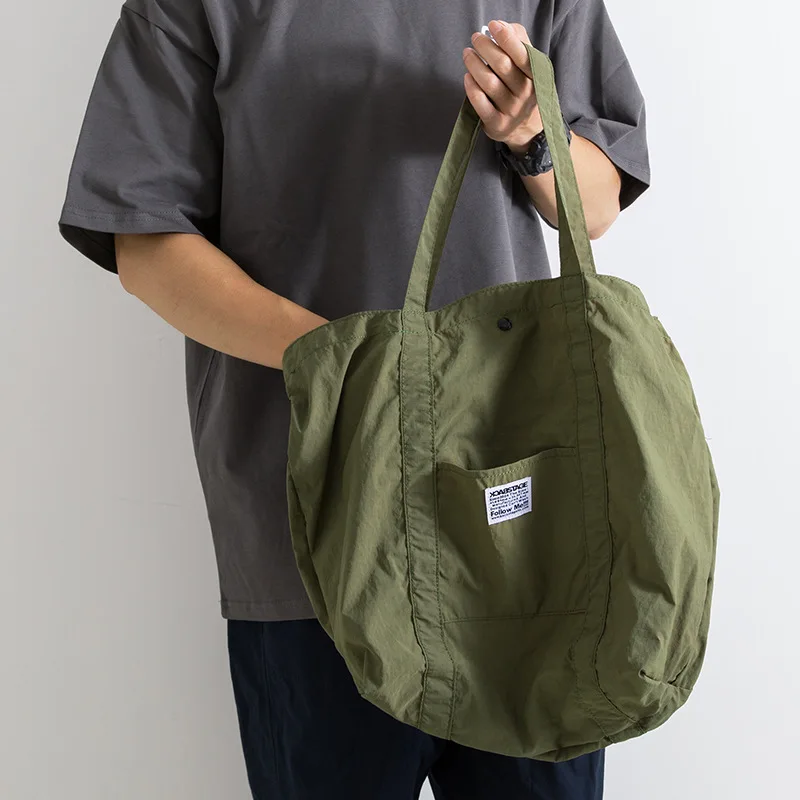 Bolsa de ombro em nylon para homens, estilo streetwear, estilinete para adolescentes universitários, sacos mensageiro masculino, bolsa cruzada escolar casual, japonesa