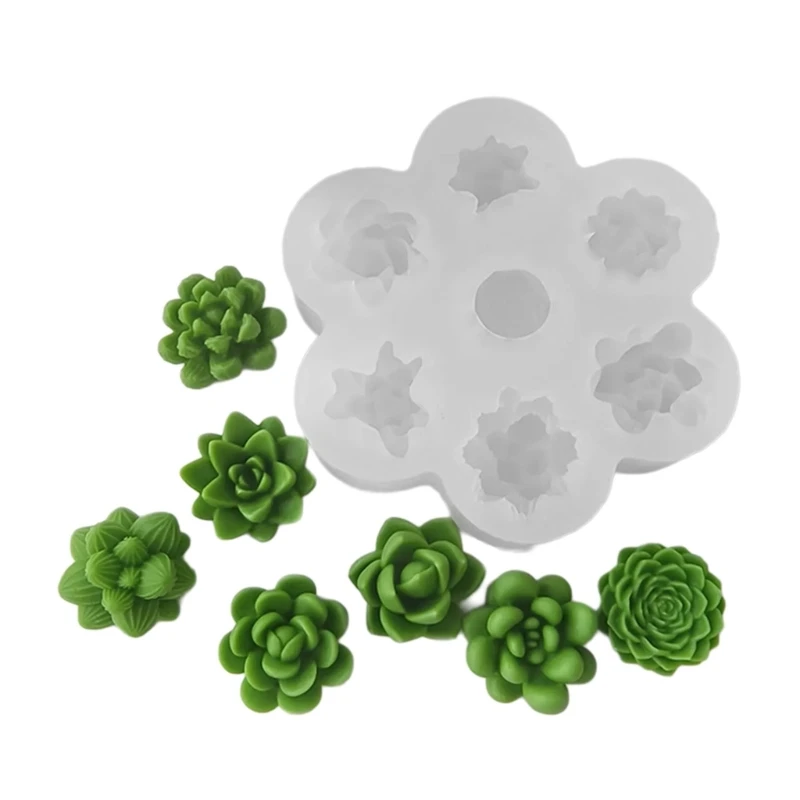 

Succulent Plant Silicone Mold Handmade Making Soap Plaster Resin Molds DIYs Chocolate Cake Baking Tool Dropship