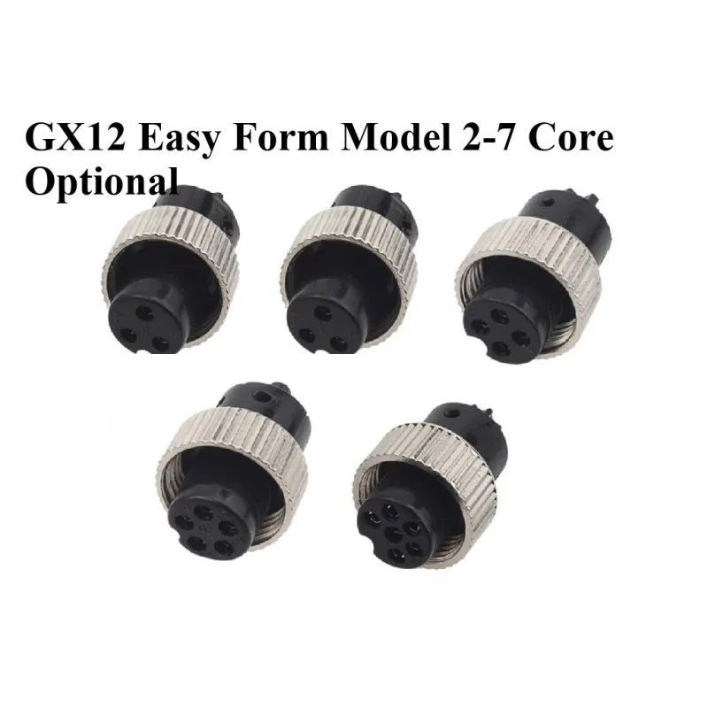 10 Stück GX12 Luftfahrtstecker, einfache Buchse mit 2/3/4/5/6/7 Pins – Detail 2