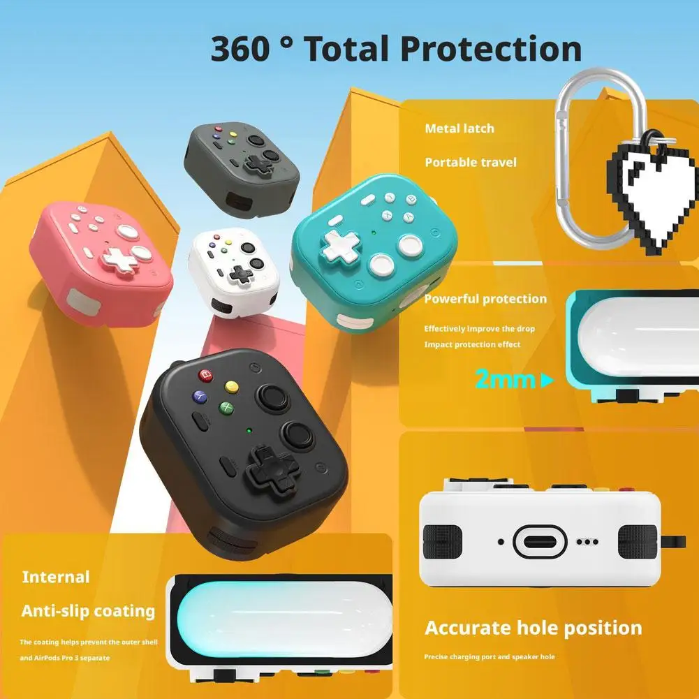 2025 For Airpodspro3 Case With Keychain Soft Silicone Protective Classic Cute Game Console Design Case Cover For Airpods Pro 3