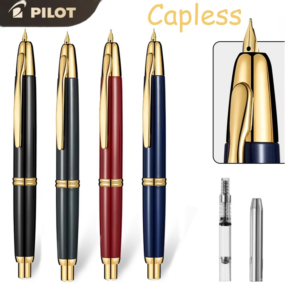 

Japan PILOT Capless Fountain Pen Press Metal Pen Holder 18K Writing Pen FC-15SR Press Telescopic Nib Office Stationery Gift