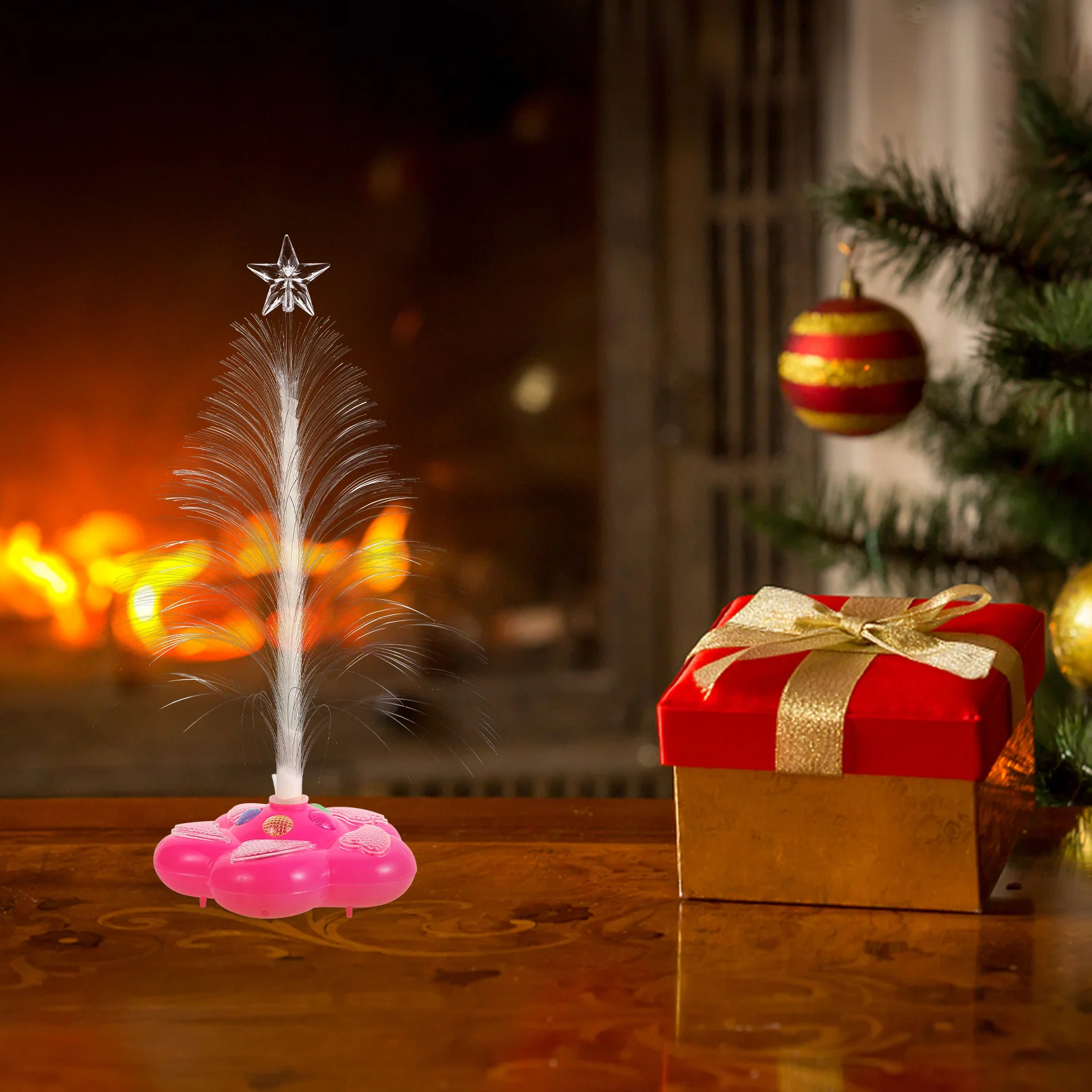 

Fiber Optic Christmas Lamp 1pc LED Color Changing Tree Night Light for Home Party Desk Holiday Decoration
