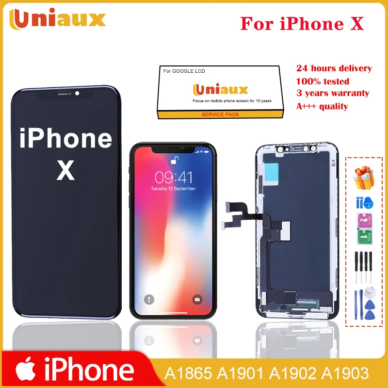 

5.8" OLED LCD For iPhone X Touch Panels Screen Display Digitizer Assembly Replacement Tesed No Dead Pixels With Waterproof Frame