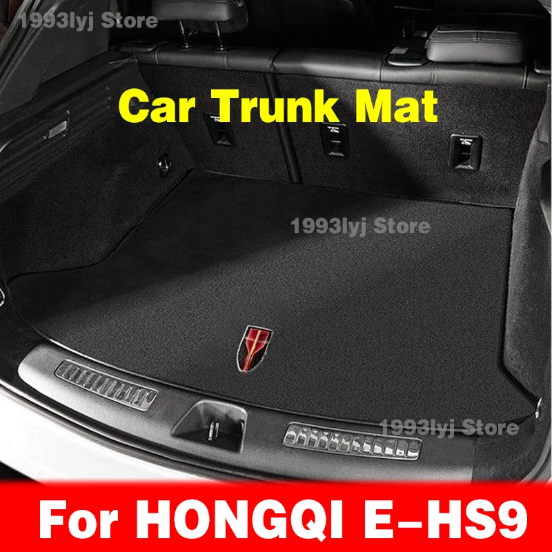 Flannel Car Mats For HONGQI E-HS9  Trunk Mat Mat Accessories All Weather Dustproof Protection Pad