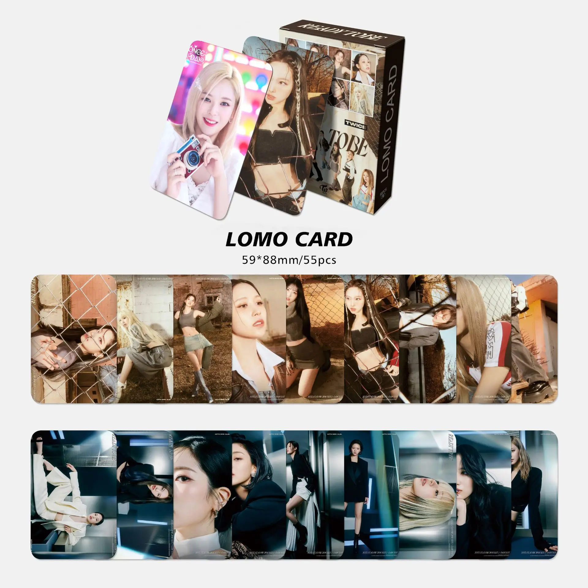 55PCS/Set KPOP TWICE Lomo Card New Album READY TO BE High Quality HD Photocard SANA MOMO CHAEYOUNG Picture Cards Fans Gift