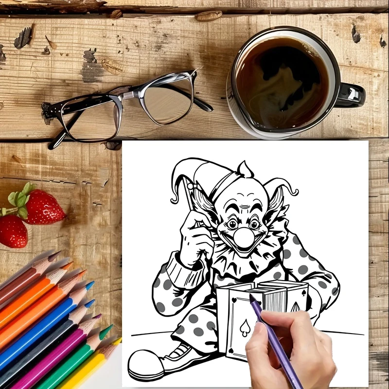 28ページのオリジナルサーカスパフォーマー塗り絵ブック（大人向け） |   塗り絵、クリスマスや感謝祭のための画材