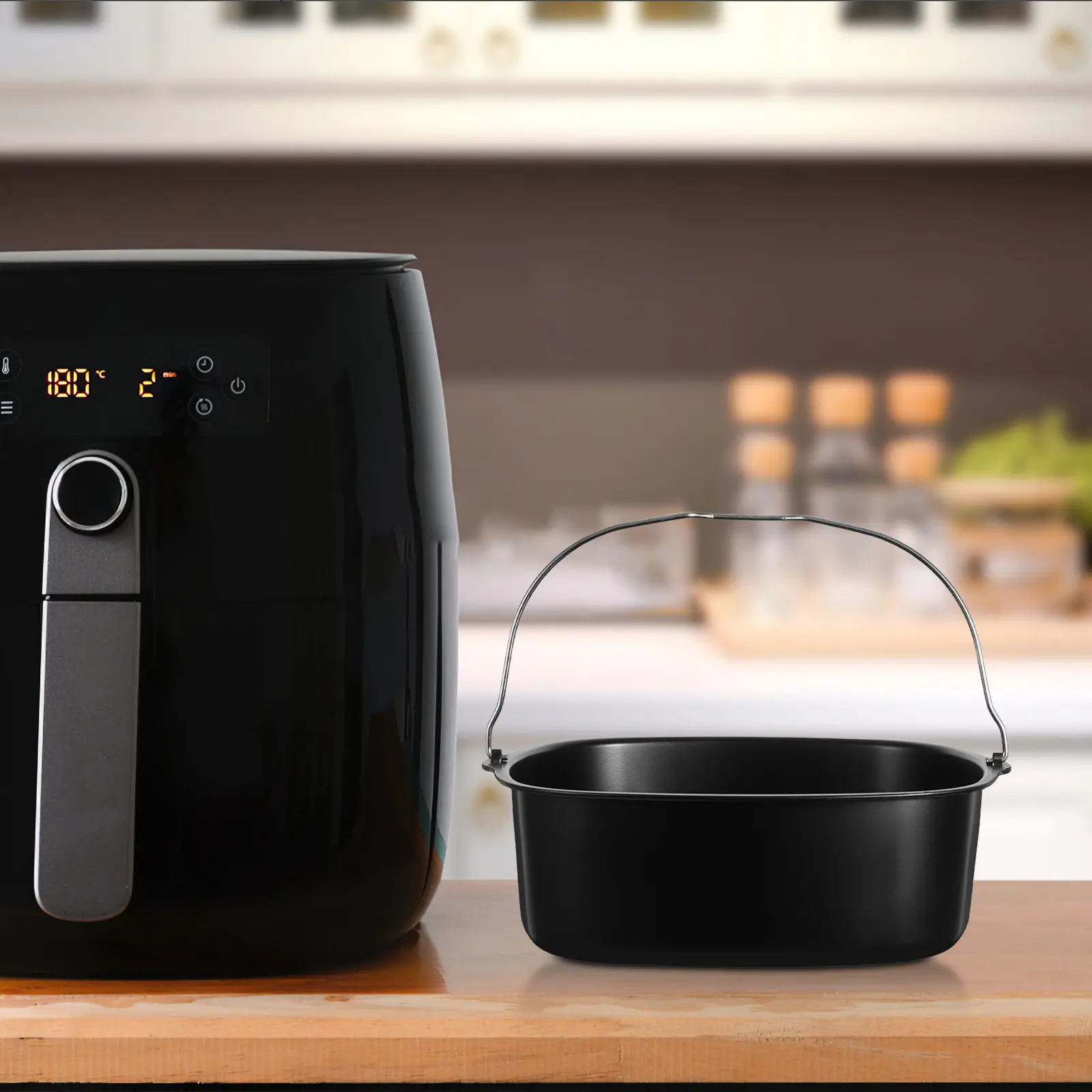 Cesto de Assar de Aço Carbono Reforçado para Forno e Fritadeira, Assadeira de Metal Multifuncional de Substituição para Cozinha