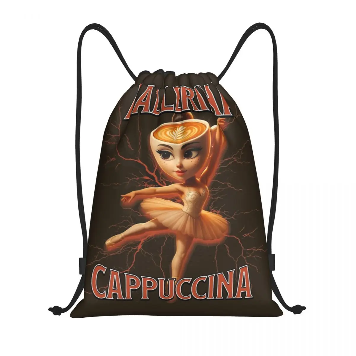 

Балерина Капучиcina Итальянский Brainrot Meme Рюкзак на шнурке Спортивный рюкзак для спортзала Сумка на шнурке для бега