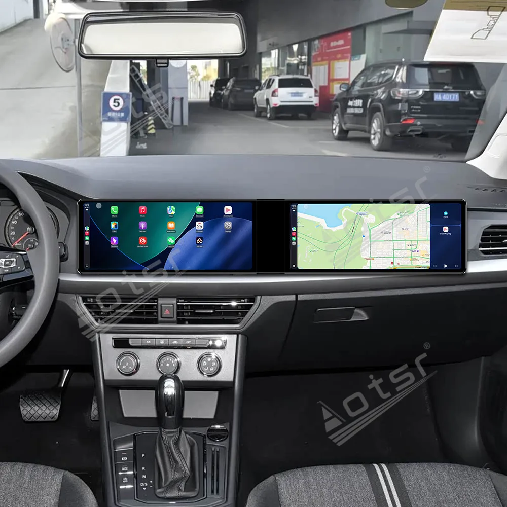 

Для Volkswagen Lavida 2019-2022 двойной экран 12,3 дюйма CarPlay GPS навигация Qualcomm сенсорный экран мультимедийное стерео головное устройство