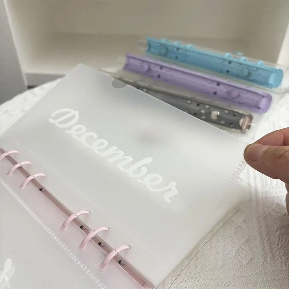 Creative 12 Monthly Cash Storage Bag Transparent 6 Holes Cash Management Book A6 PP Loose-leaf Album Gift