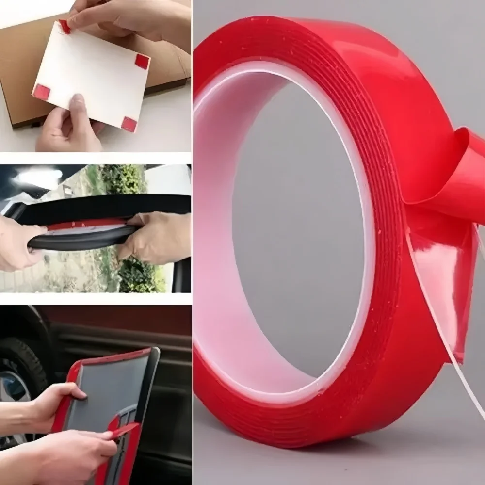 1Roll Double Sided Adhesive Sticker Tape Nano Transparent Reusable Waterproof Strong Adhesive Tape Cleanable Car Protect Sticker