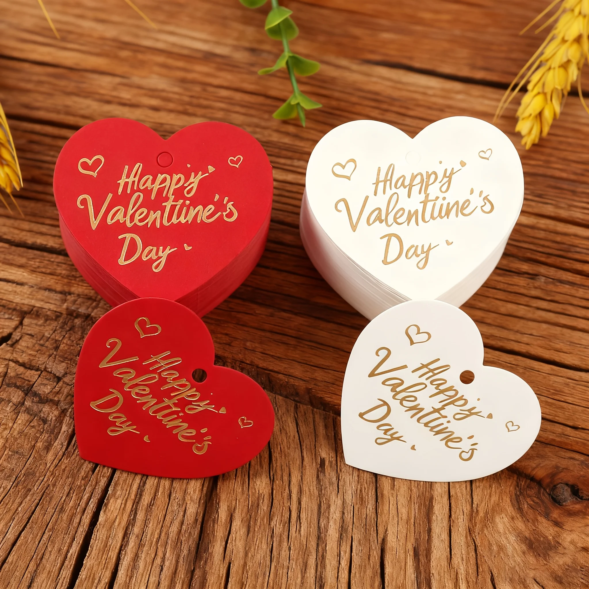 30 Uds. Etiquetas colgantes para el Día de San Valentín con estampado en caliente tarjetas en forma de corazón etiquetas de embalaje de regalo para el Día de San Valentín y etiquetas colgantes