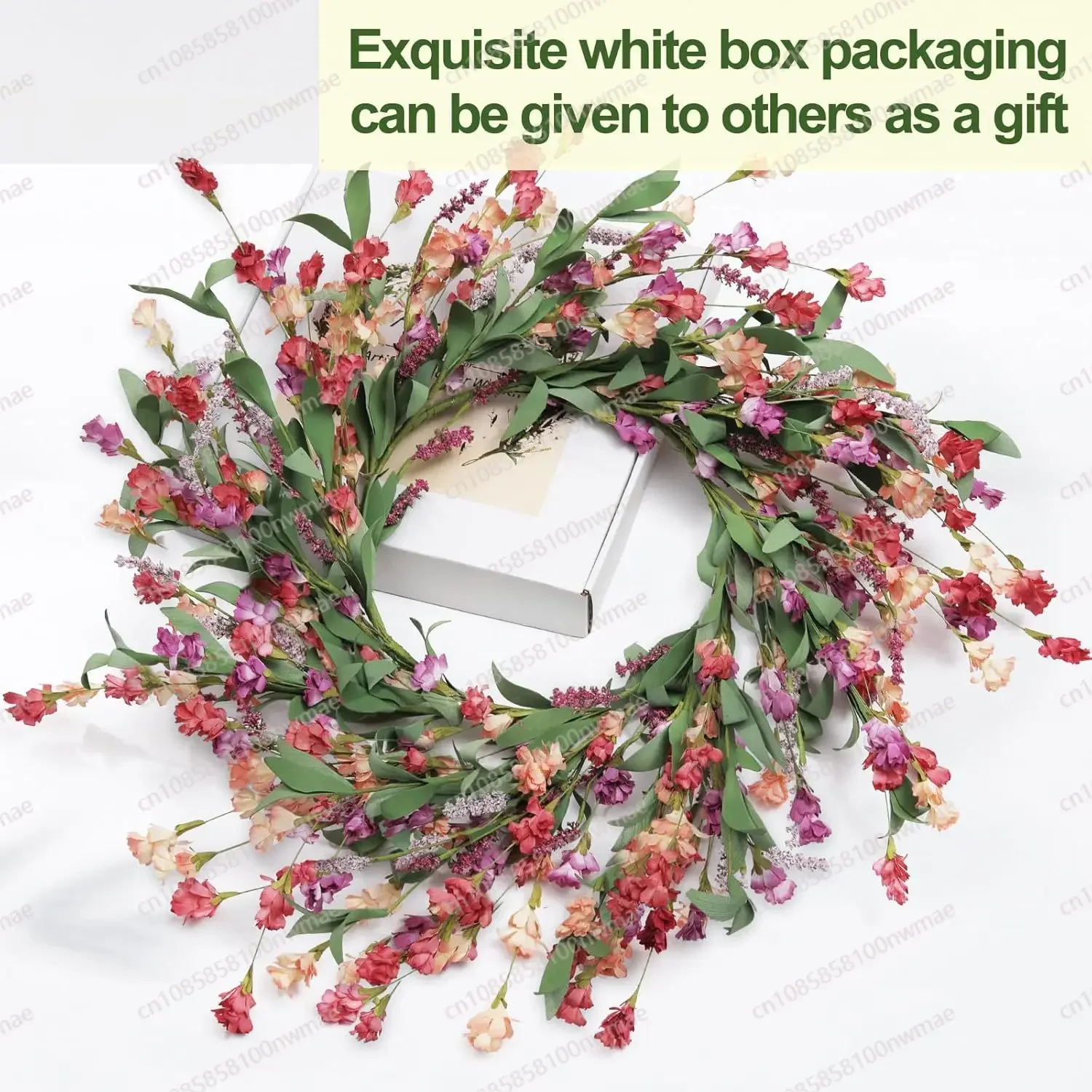 Spring and summer wreaths, simulated wreaths, artificial daisy wildflower wreaths, home decoration door hangings