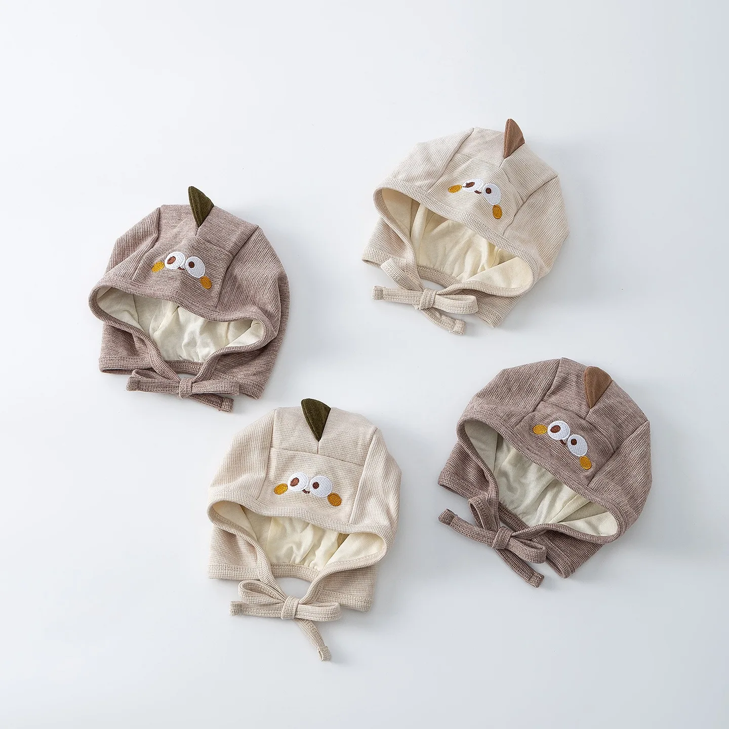 Warm Windproof Baby Cap Cozy Ear Protection Head Cover for Newborn Spring Autumn Cute All-Match Solid Color Cotton 36-43CM
