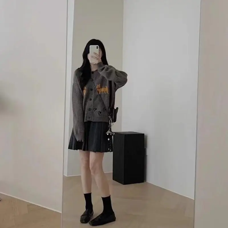 

Ezgaga мини-юбки женские осенне-зимние милые модные однотонные винтажные шикарные плиссированные юбки с высокой талией во французском стиле женские повседневные