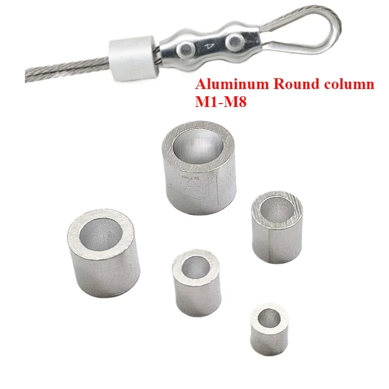 

1mm 2mm 3mm 7mm M1 M6 Aluminum Cable Crimps Sleeve Round Hole Ferrule Crimping Loop Oval Wire Rope Clip Swage Fittings Clamp