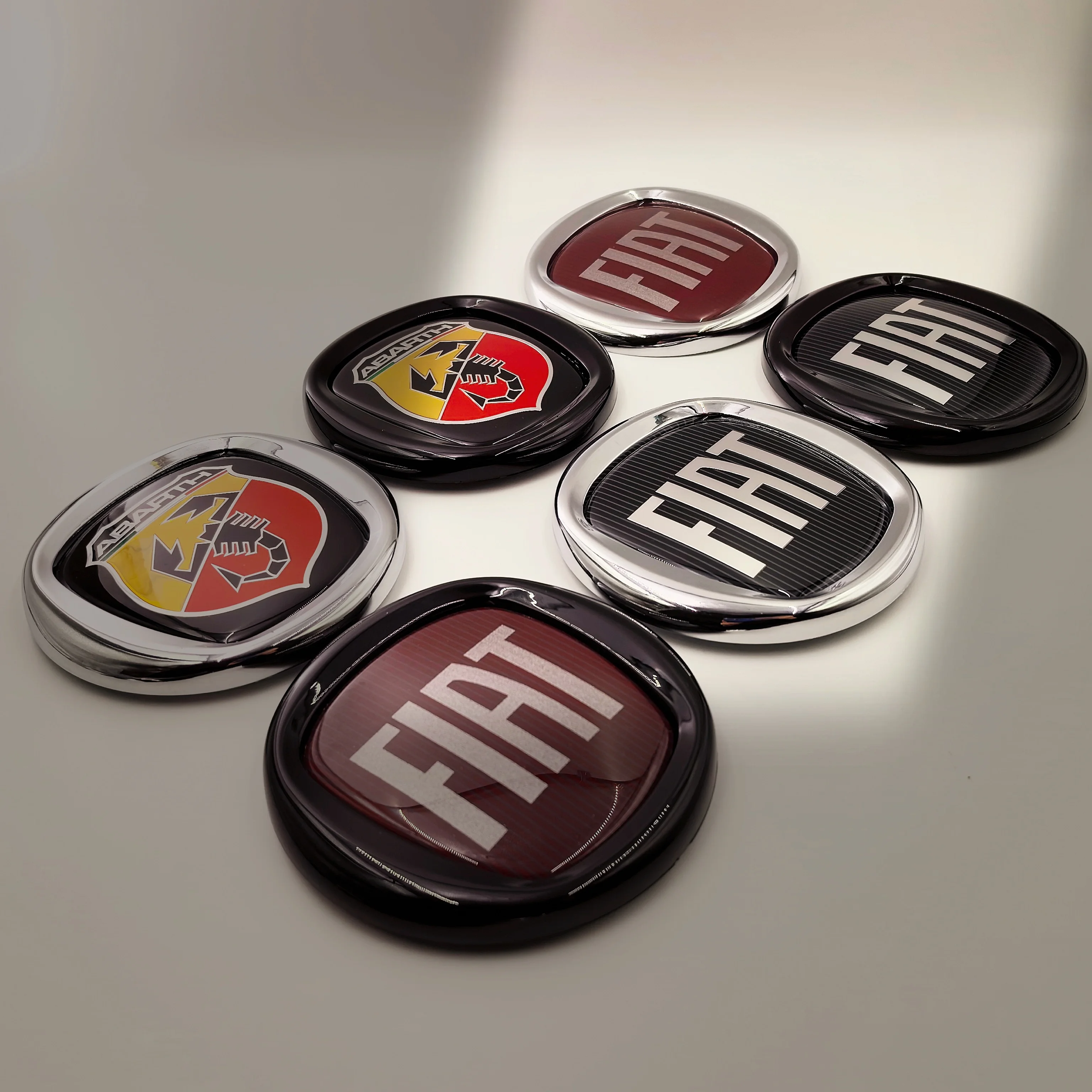 FIAT Abarth 85/95/100/120mm Auto-Emblem Motorhaube Frontgrill Heckklappe Emblem Logo Abzeichen Aufkleber Dekor