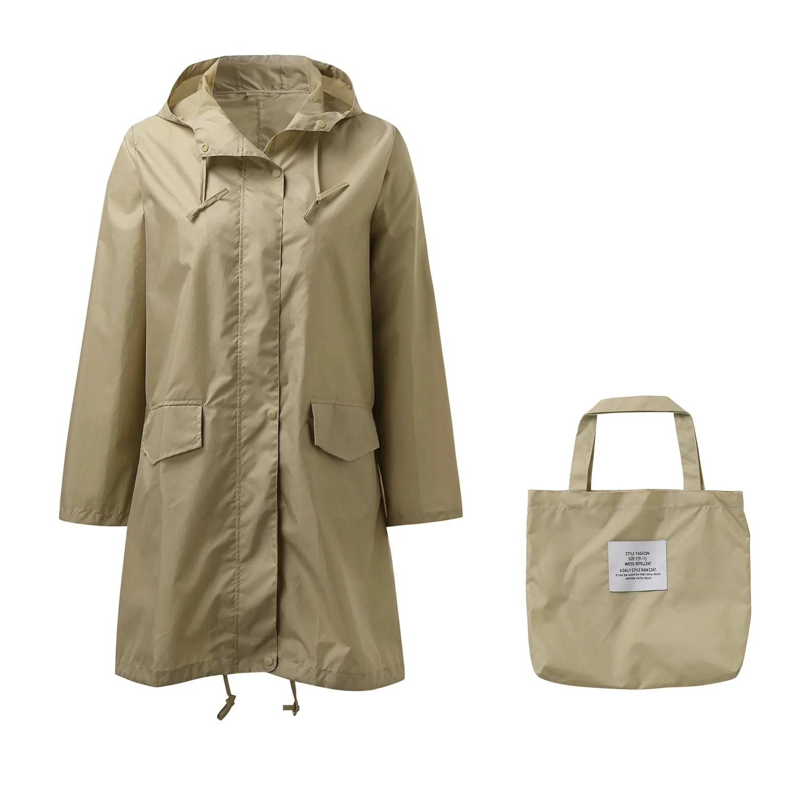 Manteau de Pluie à Capuche pour Homme et Femme, Imperméable, Solide, Portable, avec Fermeture Éclair Fine, pour l'Extérieur