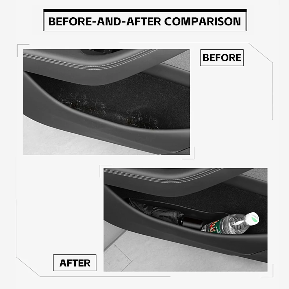 صينية تخزين داخلية للأبواب الأمامية والخلفية لطراز تسلا Y Juniper 2025 2026 صندوق تخزين الجيب الجانبي للباب ملحقات داخلية