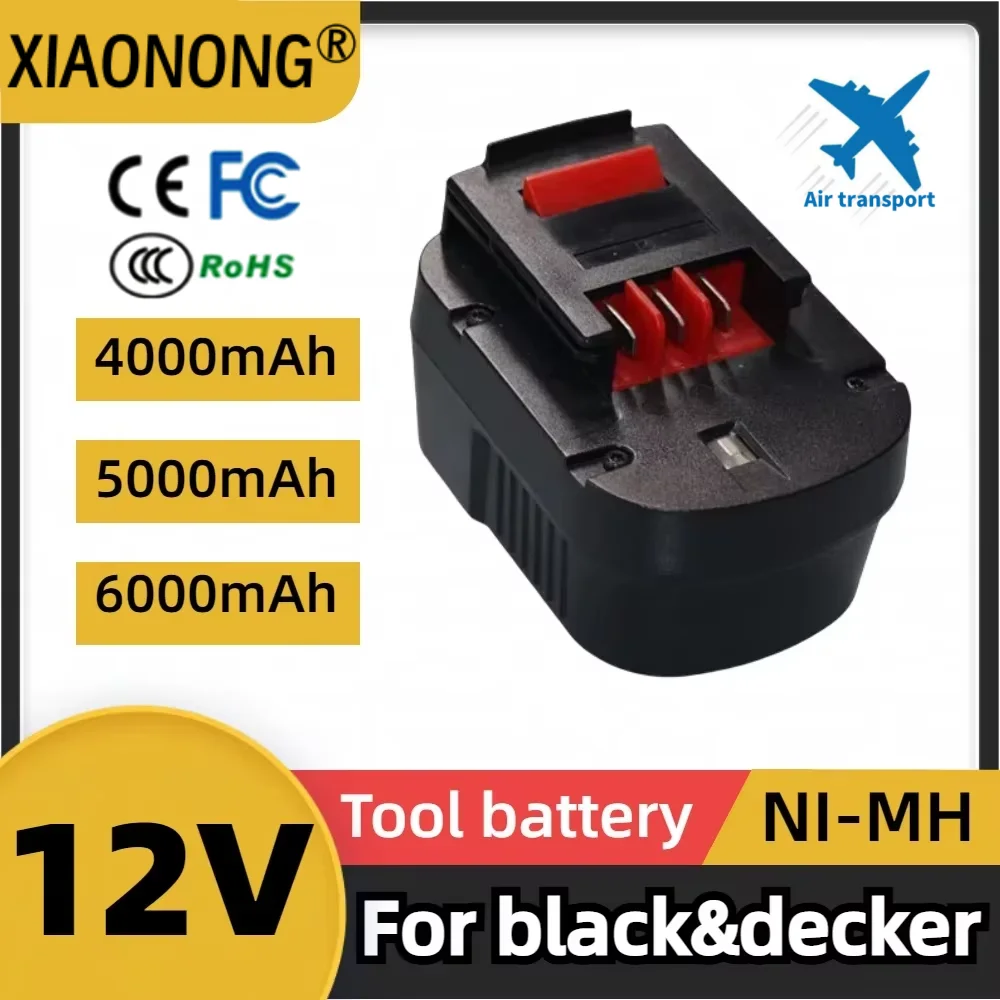 

For Black&Decker 4000/5000/6000mAh 12V Ni-MH Drill Tools Battery A12 A12EX FSB12 FS120B A1712 HP HP12 Rechargeable Battery