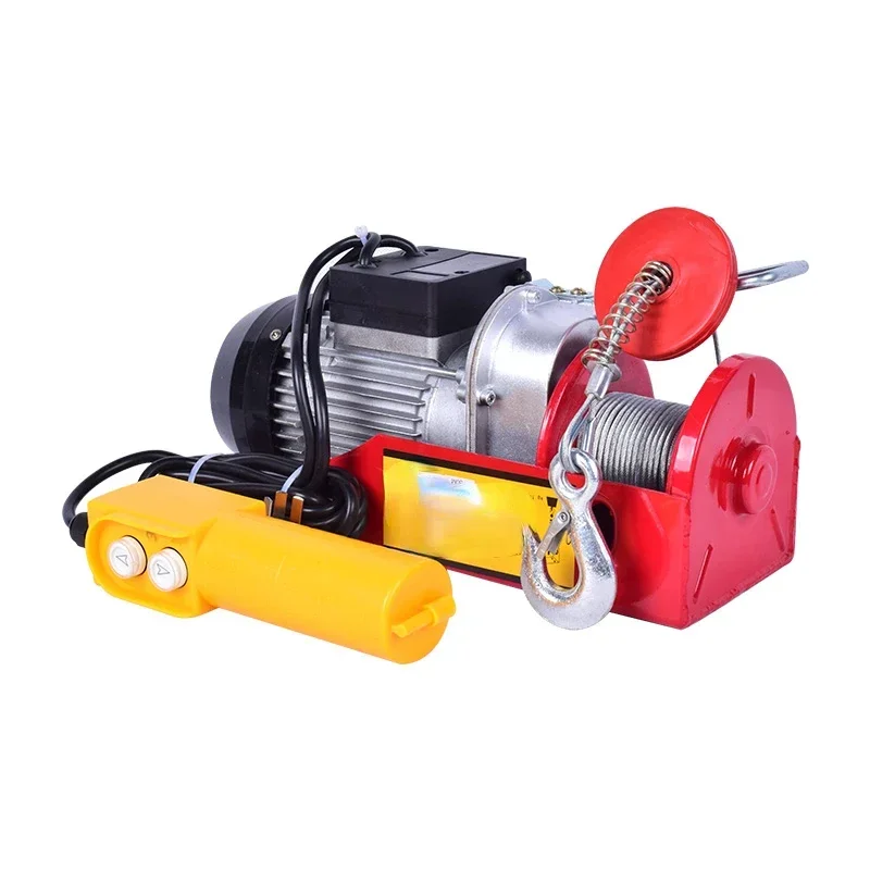 Fixed Hook Mini Electric Wire Rope Hoist 100kg 200kg Electric Micro Winch 110v 220v