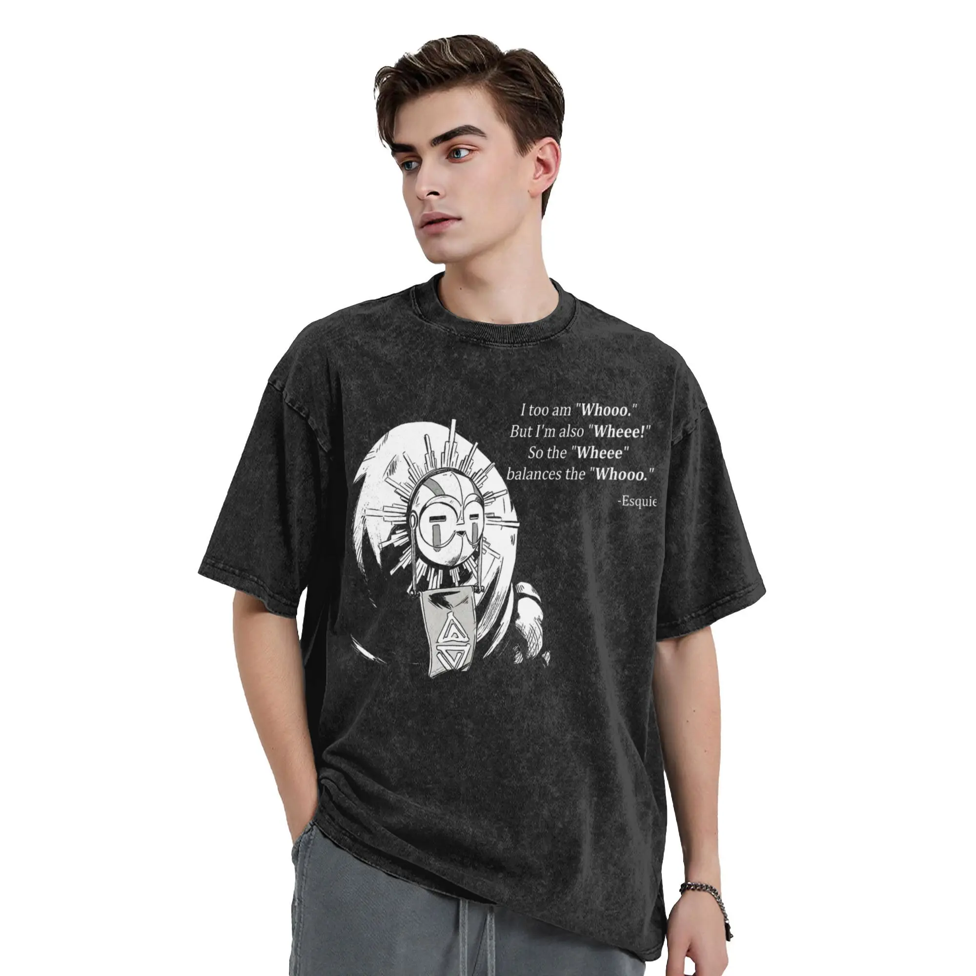 Hip Hop Esquie Clair Obscur Expedition 33 Gamer Merch T-Shirts für Männer Frauen T-Shirt im gewaschenen Stil