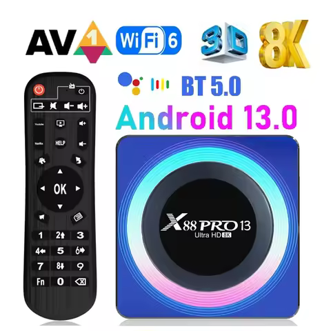 X88 Pro 13 Android 13 TV Box Google Voice RK3528 4GB RAM 32GB 64GB ROM 8K 4K 3D HDR Wifi6 BT5.0 Smart Media Player Tvbox