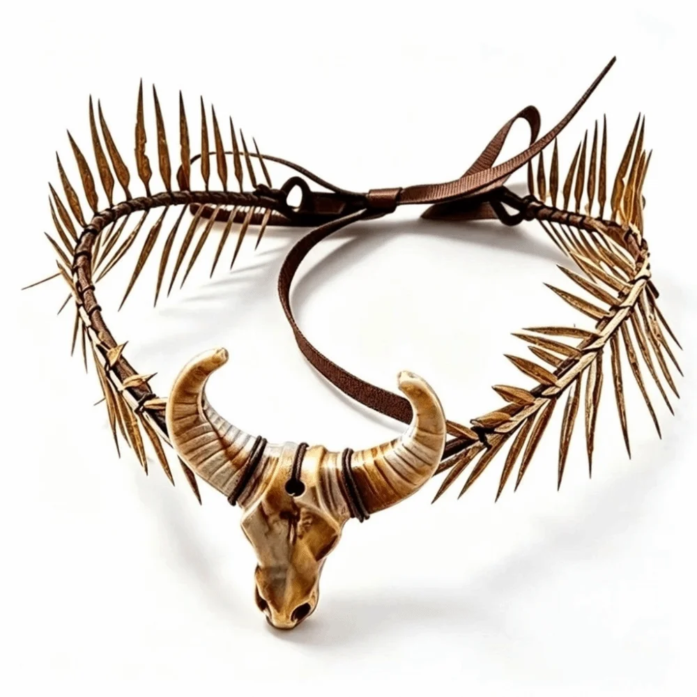 Künstliche Blumen-Elfen-Tiara-Krone Stirnband-Anhänger Dunkler Gothic-Blumenkranz Vintage-Stil Boho-Feenkopfschmuck – Detail 4