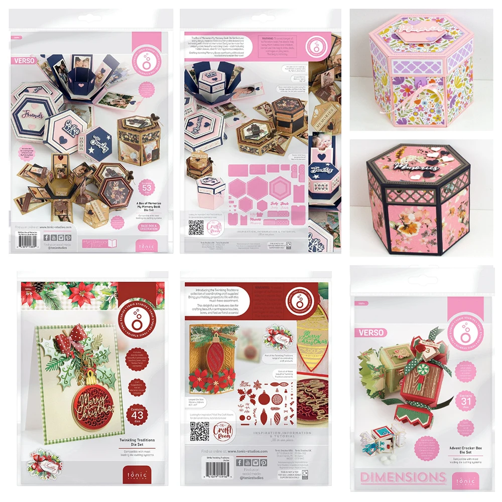 

A Box of Memories Die and Cracker Box Gift Box Die Metal Cutting Dies For DIY Scrapbooking Paper Card Craft Embossing Template