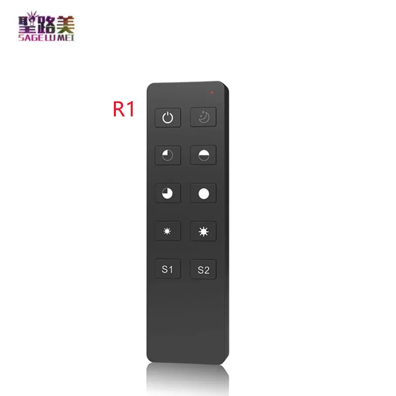 Step-less/Push Dim Controller V1-H V1-H/P Single Color LED Dimmer DC12-48V R1 1Zone Dimming RF Remote Control For LED strip Lamp